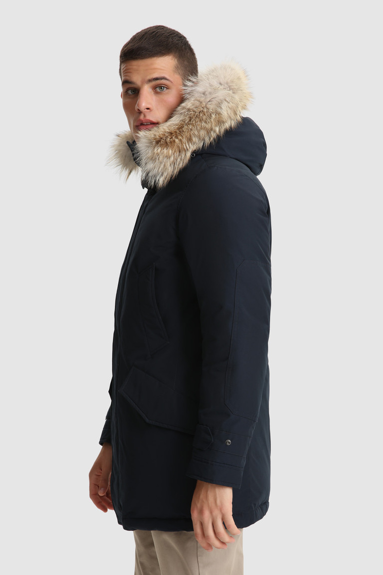 Blue Woolrich High-Collar Polar With Fur Men's Parka Jackets | 4207138-OK