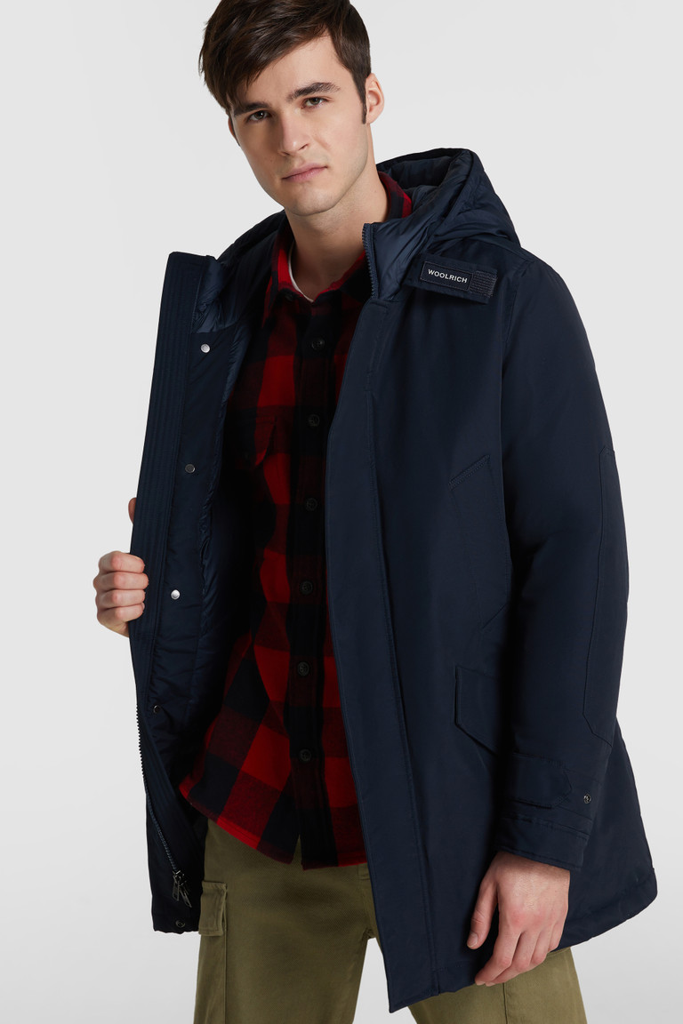 Blue Woolrich High Neck Polar Men's Parka Jackets | 0967321-TH