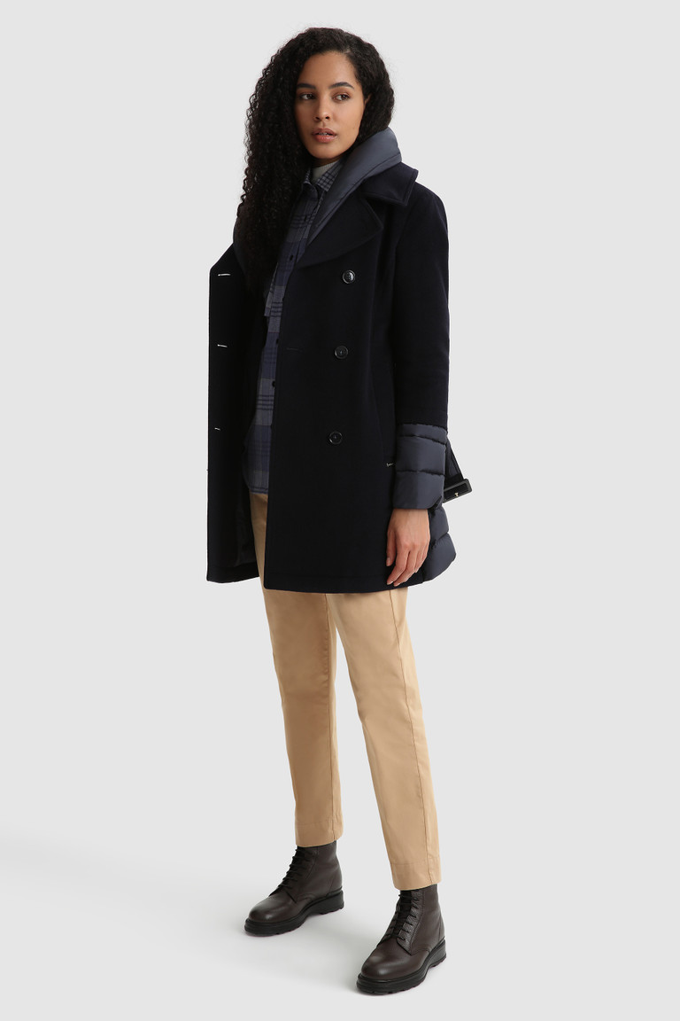 Blue Woolrich Kuna Trench In Italian Wool Blend With Belt Women\'s Coats | 7305628-VT