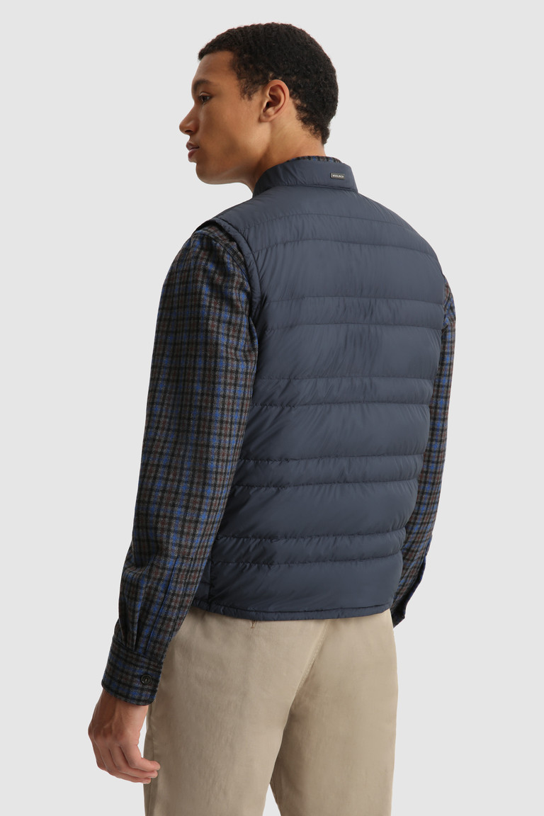 Blue Woolrich Lightweight Foldable Microfiber Men's Vest | 7532108-TC