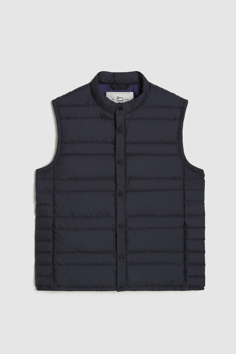 Blue Woolrich Lightweight Foldable Microfiber Men's Vest | 7532108-TC