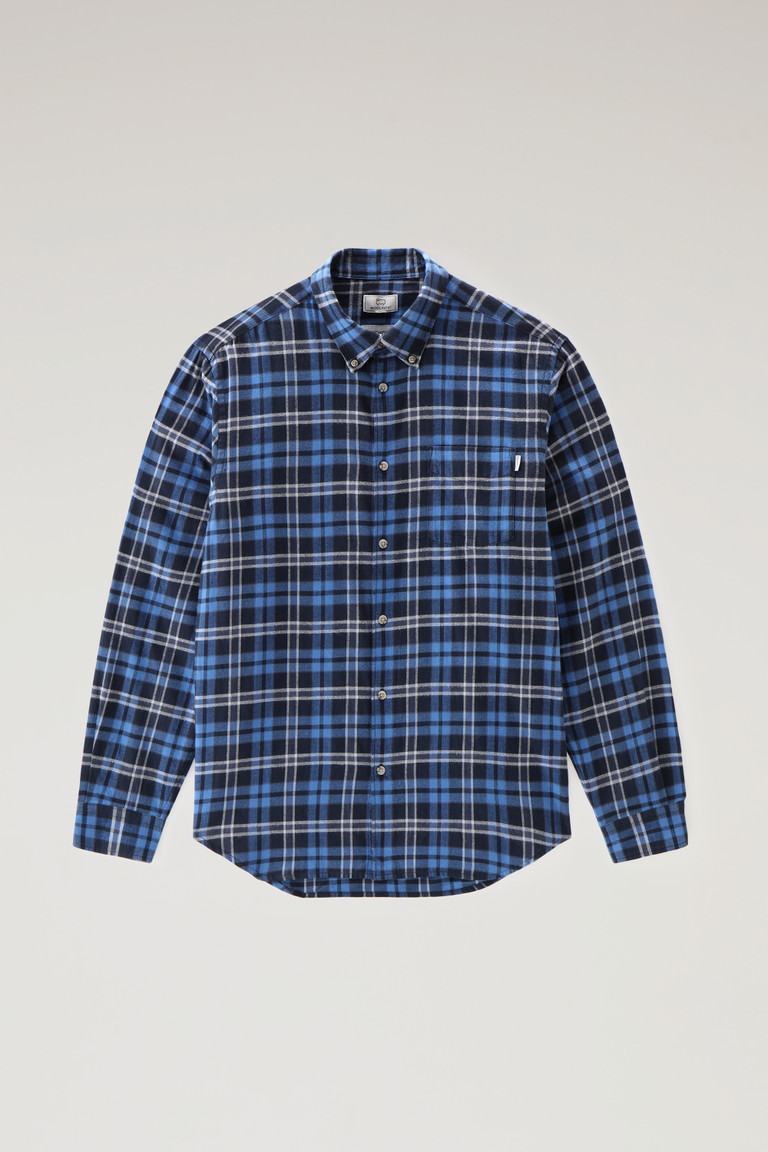 Blue Woolrich Madras Light Flannel Men's Shirts | 1632504-NG