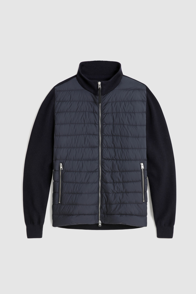 Blue Woolrich Quilted Sundance With Merino Sleeves Men's Jackets | 0486713-BO