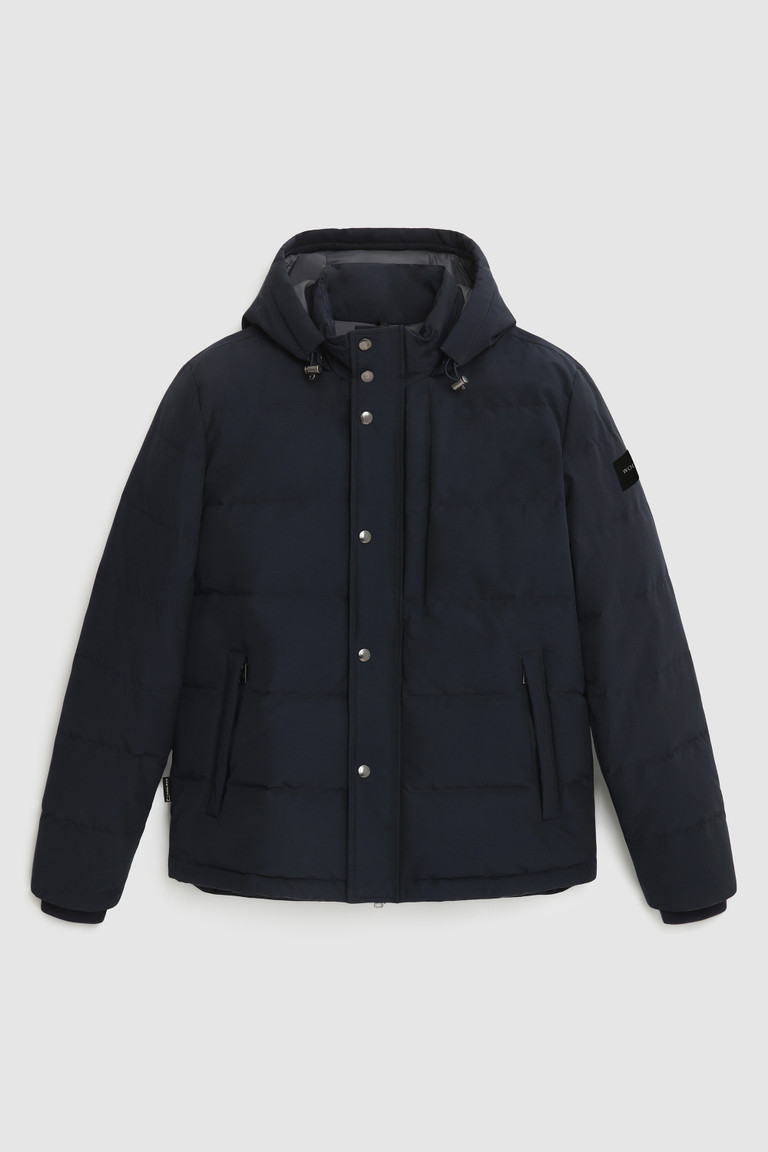 Blue Woolrich Sierra Green In Organic Cotton And Recycled Nylon Men's Down Jackets | 0359416-IG