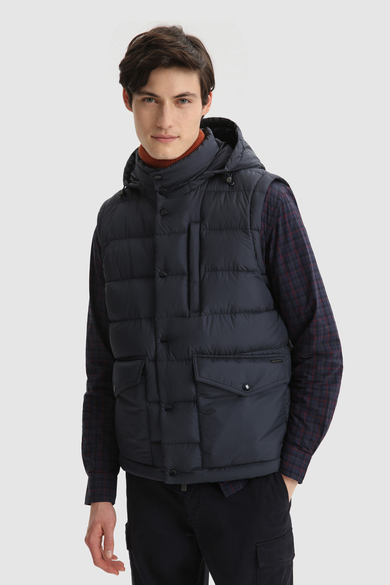 Blue Woolrich Sierra With Hood And Removable Sleeves Men's Down Jackets | 6180327-RF