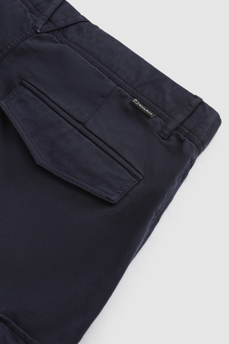 Blue Woolrich Stretch Garment-Dyed Cotton Cargo Men's Pants | 4950712-UI