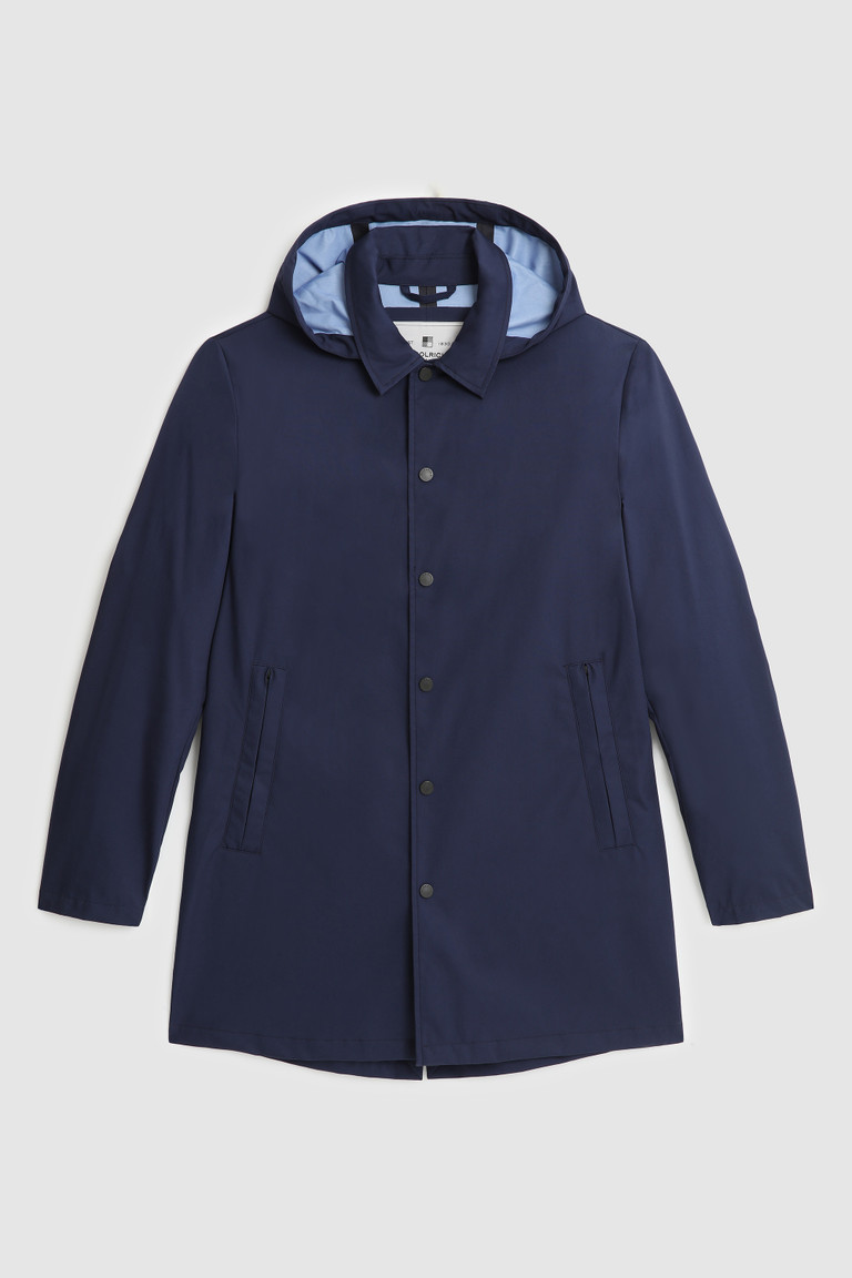 Blue Woolrich Triple-Layer Cotton Car Men's Coats | 3018247-IZ