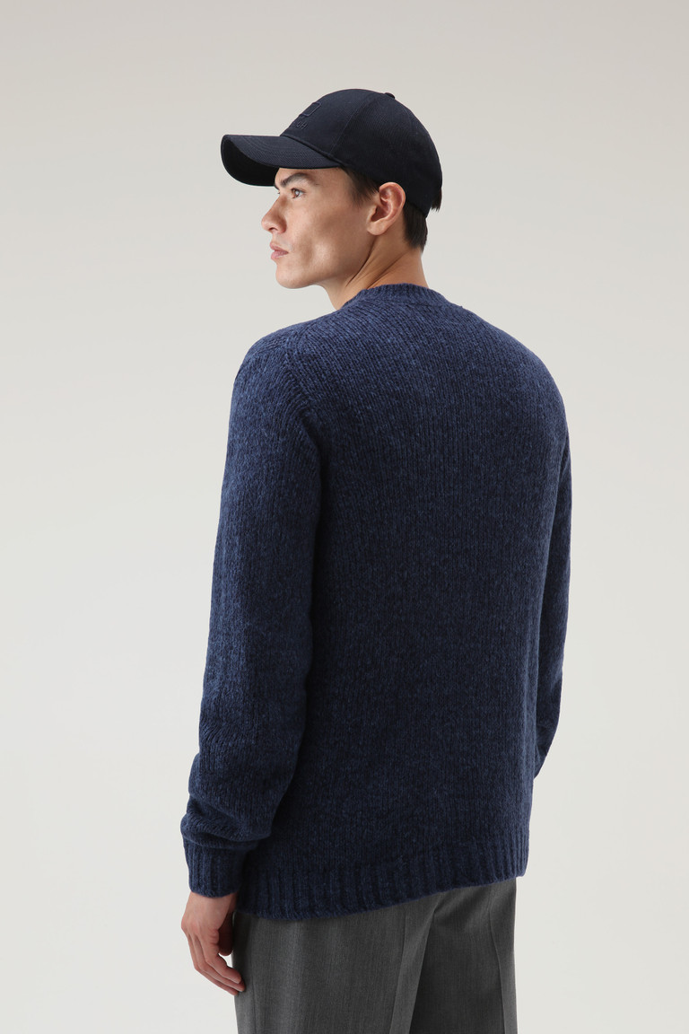 Blue Woolrich Virgin Wool Hunter Crewneck Men's Knitwear | 7253940-LA