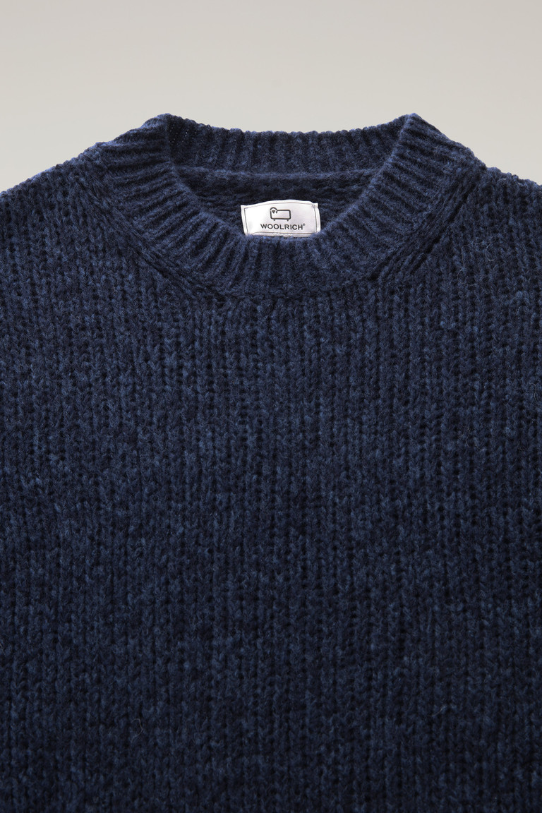 Blue Woolrich Virgin Wool Hunter Crewneck Men's Knitwear | 7253940-LA