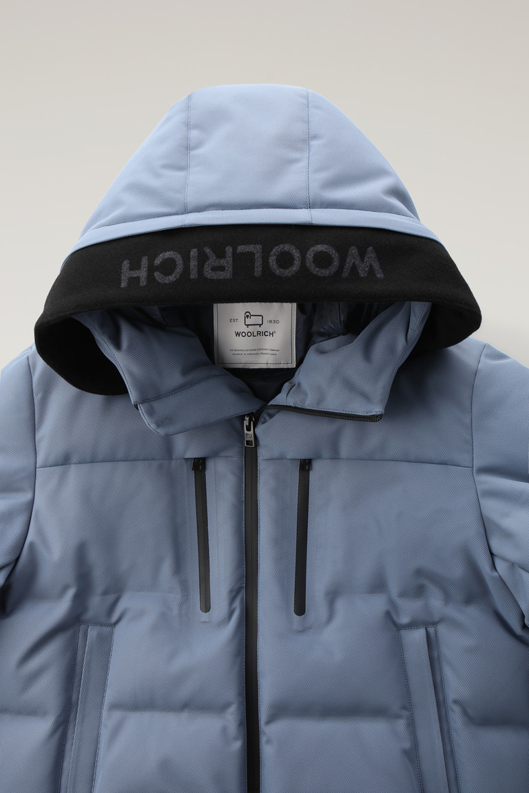 Blue Woolrich Waterproof With Detachable Logo Wool Visor Men's Down Jackets | 6039785-WH