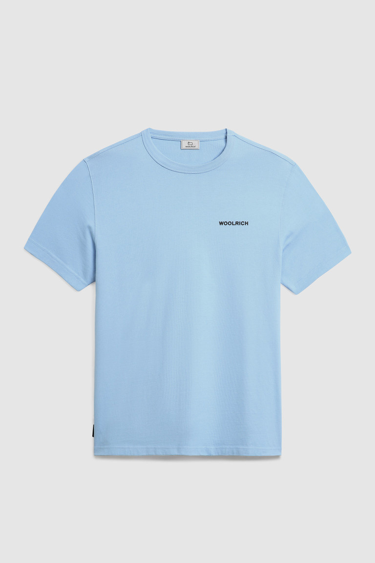 Blue Woolrich With Back Print Men's T Shirts | 5137920-HQ