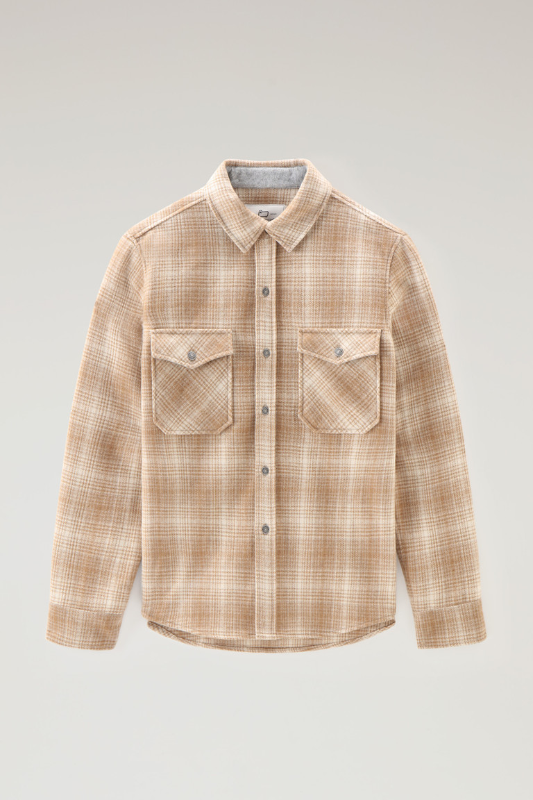 Brown Woolrich Alaskan Overin Recycled Melton Wool Men's Shirts | 9574016-OP