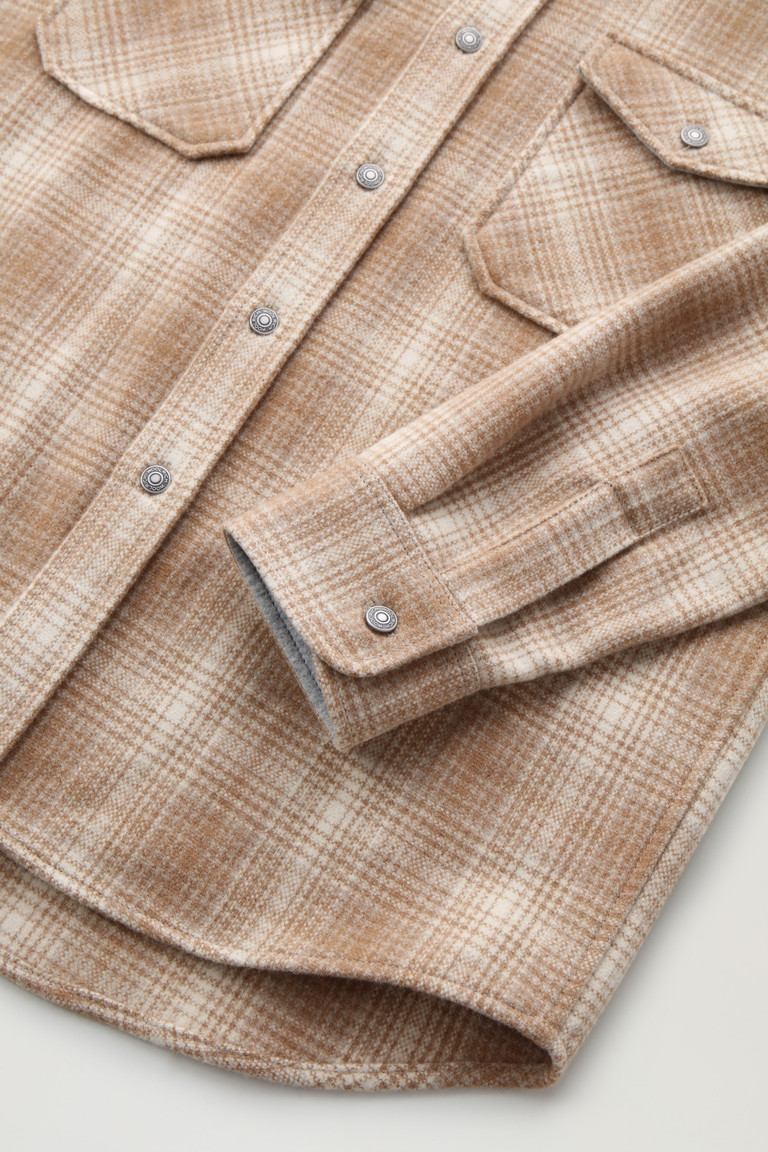 Brown Woolrich Alaskan Overin Recycled Melton Wool Men's Shirts | 9574016-OP