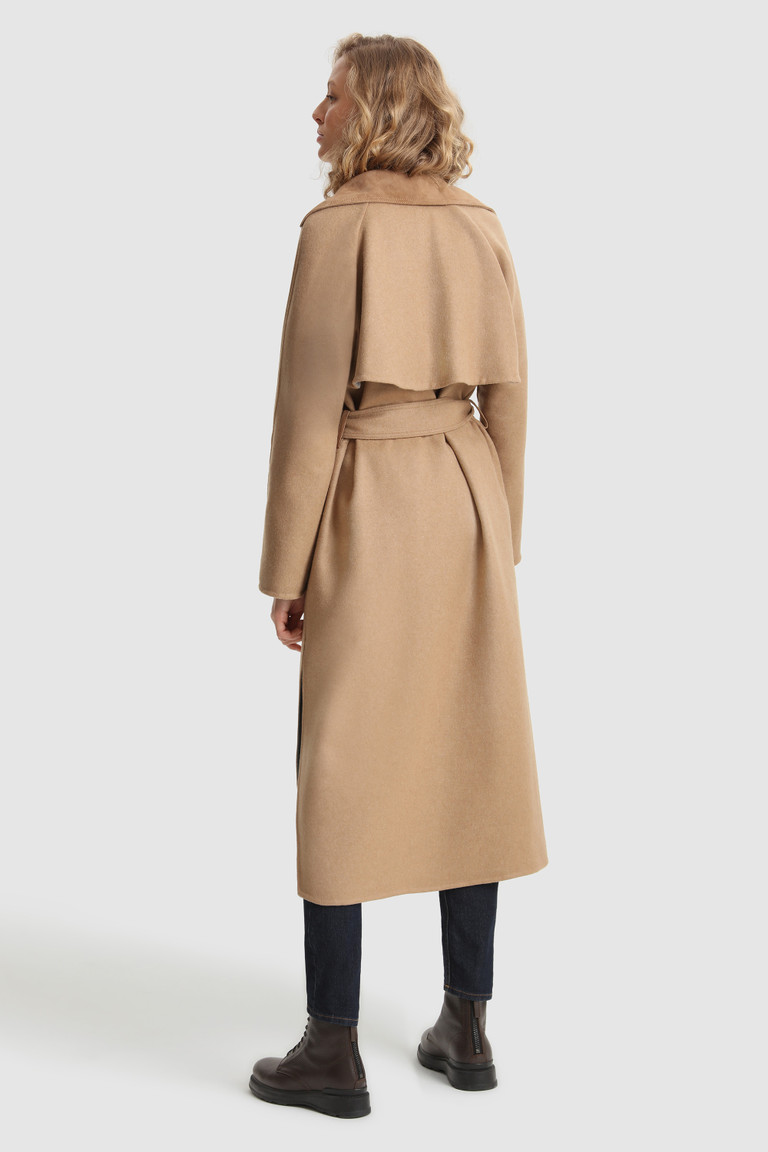 Brown Woolrich Callery Wool With Waist Belt Women's Coats | 2176584-XZ