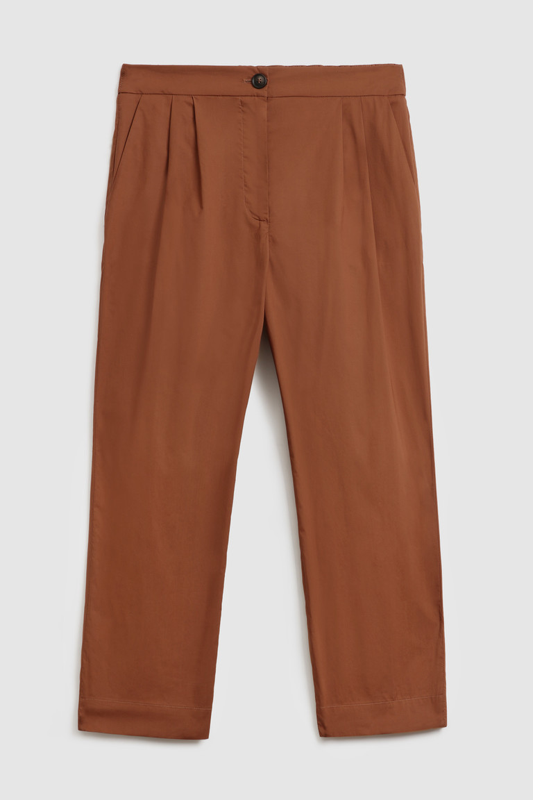 Brown Woolrich Cotton Poplin Women's Pants | 5792380-EU