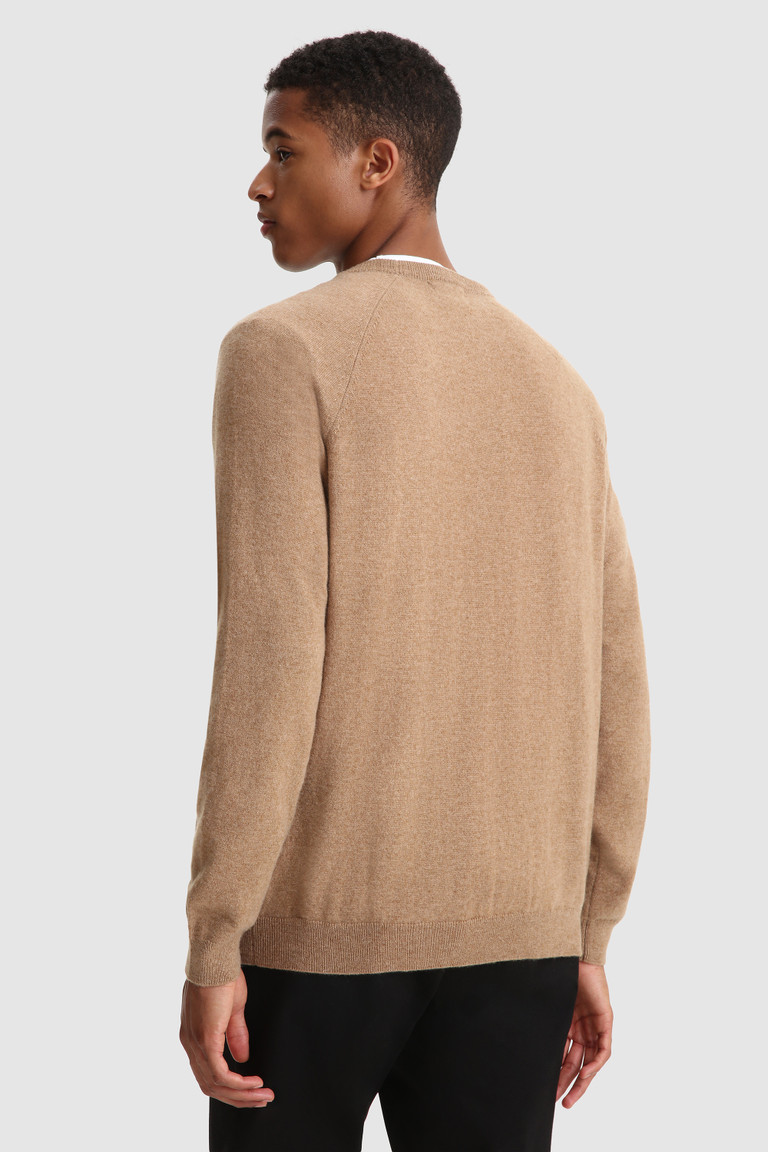 Brown Woolrich Luxury Crewneck Cashmere Yarn Men's Knitwear | 1543692-NQ