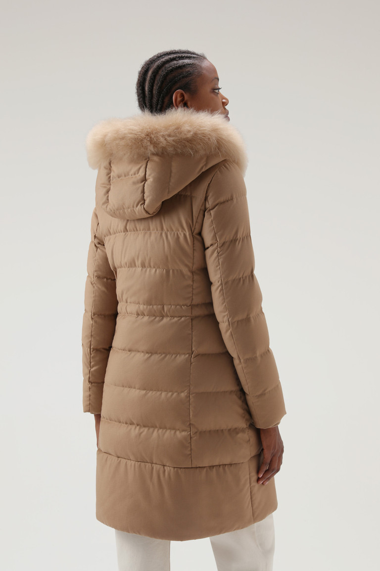 Brown Woolrich Luxury Long Crafted With A Loro Piana Fabric In Wool And Silk Blend Women's Parka Jackets | 2178964-TU