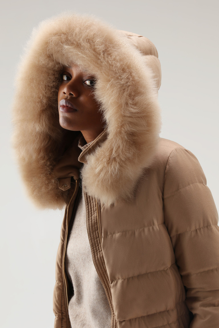 Brown Woolrich Luxury Long Crafted With A Loro Piana Fabric In Wool And Silk Blend Women's Parka Jackets | 2178964-TU