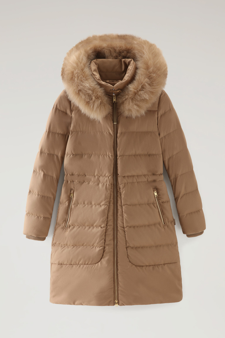 Brown Woolrich Luxury Long Crafted With A Loro Piana Fabric In Wool And Silk Blend Women's Parka Jackets | 2178964-TU