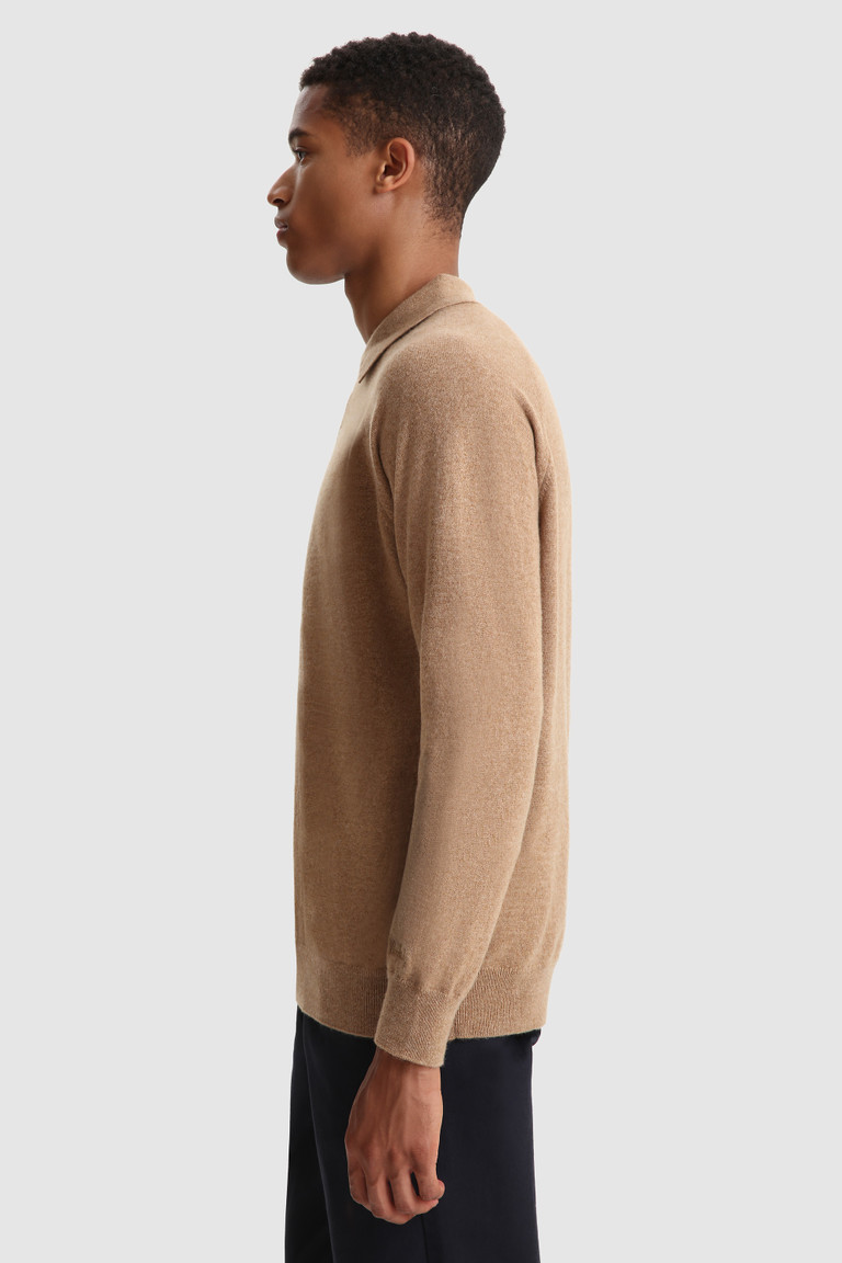 Brown Woolrich Luxury Polo In Cashmere Yarn Men's Knitwear | 8910462-TV