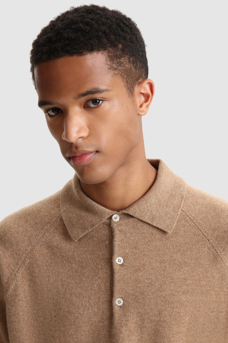 Brown Woolrich Luxury Polo In Cashmere Yarn Men's Knitwear | 8910462-TV