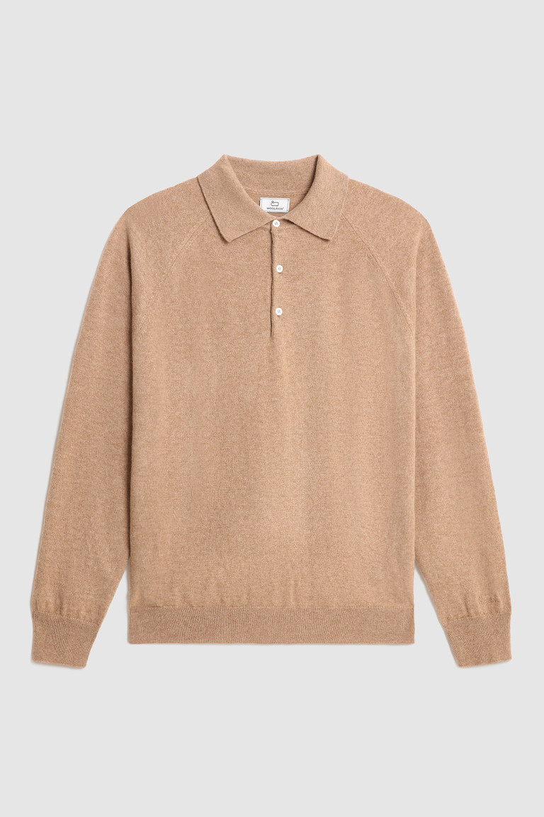 Brown Woolrich Luxury Polo In Cashmere Yarn Men's Knitwear | 8910462-TV