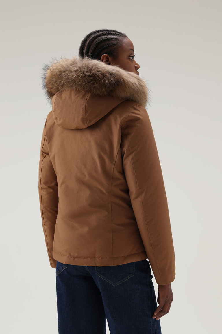 Brown Woolrich Short Arctic In Ramar With Detachable Fur Women's Jackets | 4976023-RU