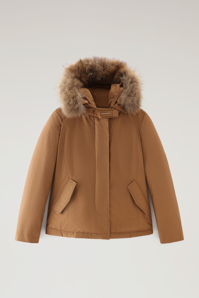 Brown Woolrich Short Arctic In Ramar With Detachable Fur Women's Jackets | 4976023-RU