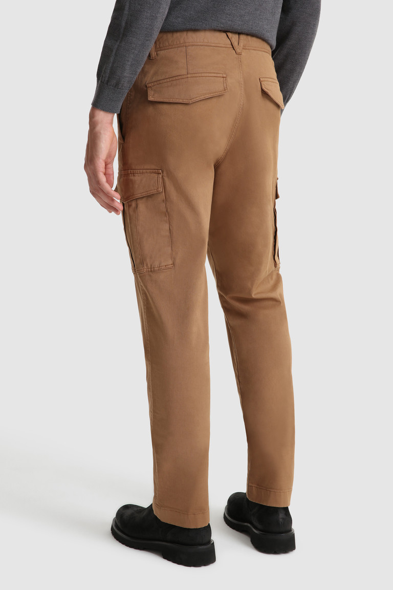 Brown Woolrich Stretch Garment-Dyed Cotton Cargo Men's Pants | 4639057-UA