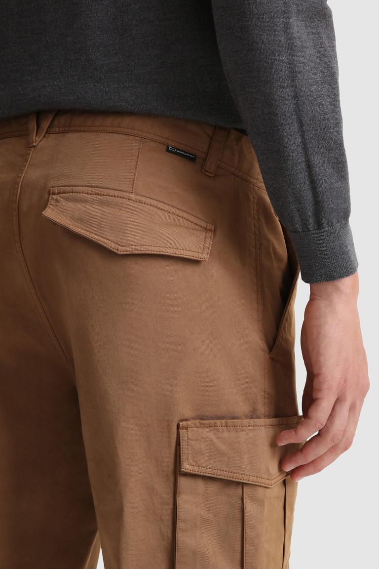 Brown Woolrich Stretch Garment-Dyed Cotton Cargo Men's Pants | 4639057-UA