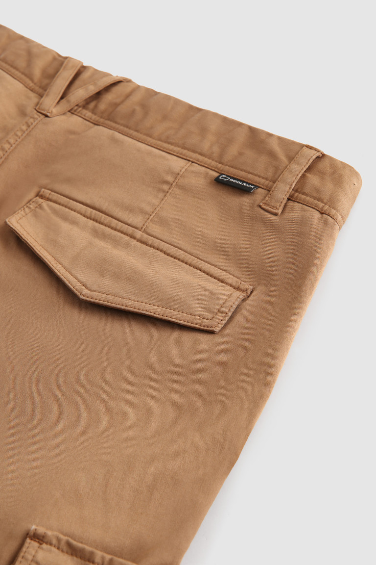 Brown Woolrich Stretch Garment-Dyed Cotton Cargo Men's Pants | 4639057-UA