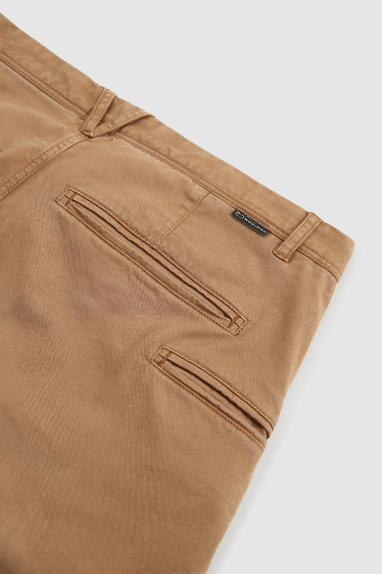 Brown Woolrich Stretch Garment-Dyed Cotton Chino Men's Pants | 7021649-TI