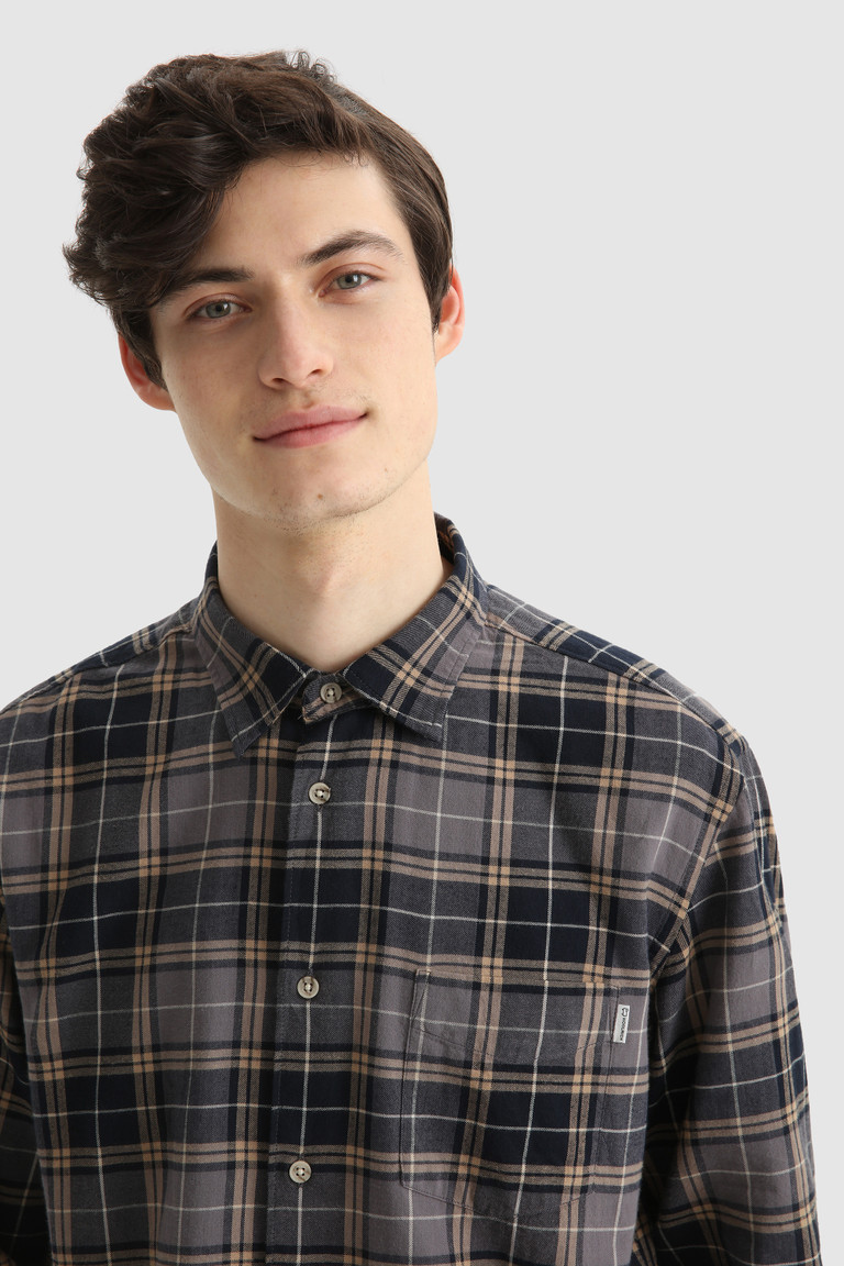 Brown Woolrich Traditional Madras Cotton Flannel Men's Shirts | 3701846-IU