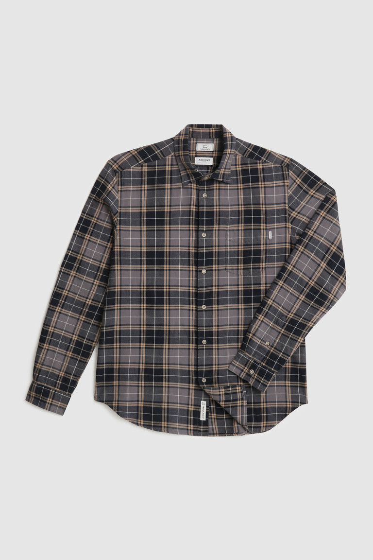 Brown Woolrich Traditional Madras Cotton Flannel Men's Shirts | 3701846-IU