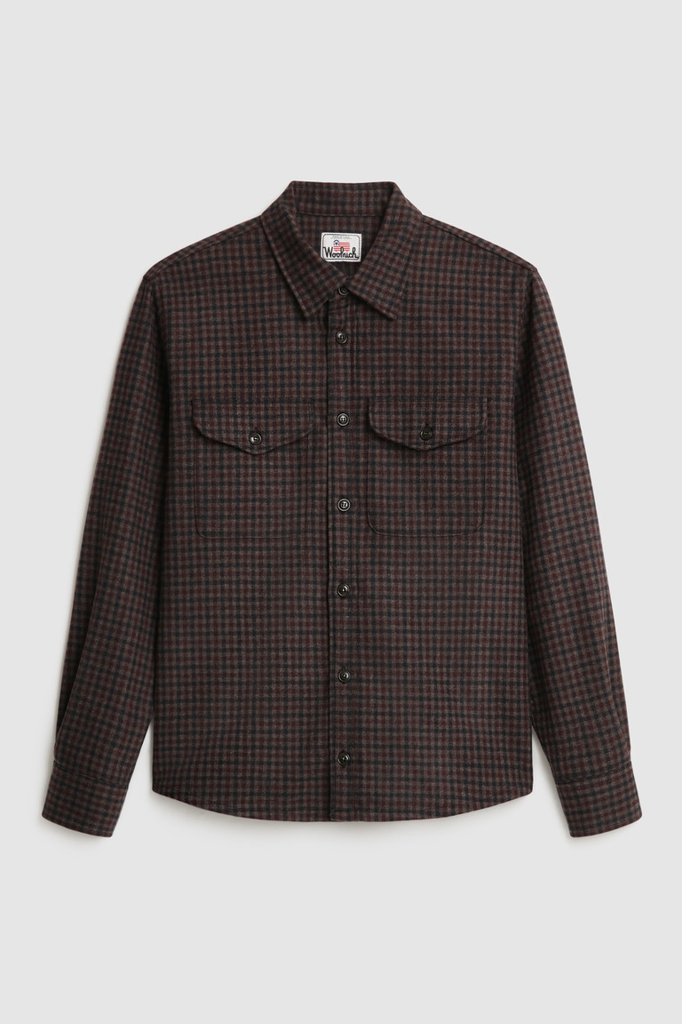 Brown Woolrich Wool Blend Oxbow Flannel Over- Made Men's Shirts | 2361059-DJ