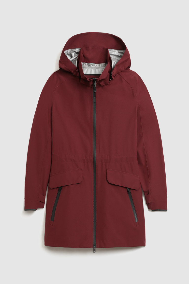 Burgundy Woolrich Light Waterproof Clay In Gore-Tex Women's Parka Jackets | 3092417-HP