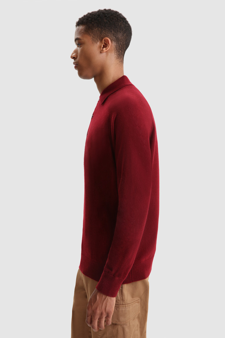 Burgundy Woolrich Luxury Polo In Cashmere Yarn Men's Knitwear | 2789563-XL