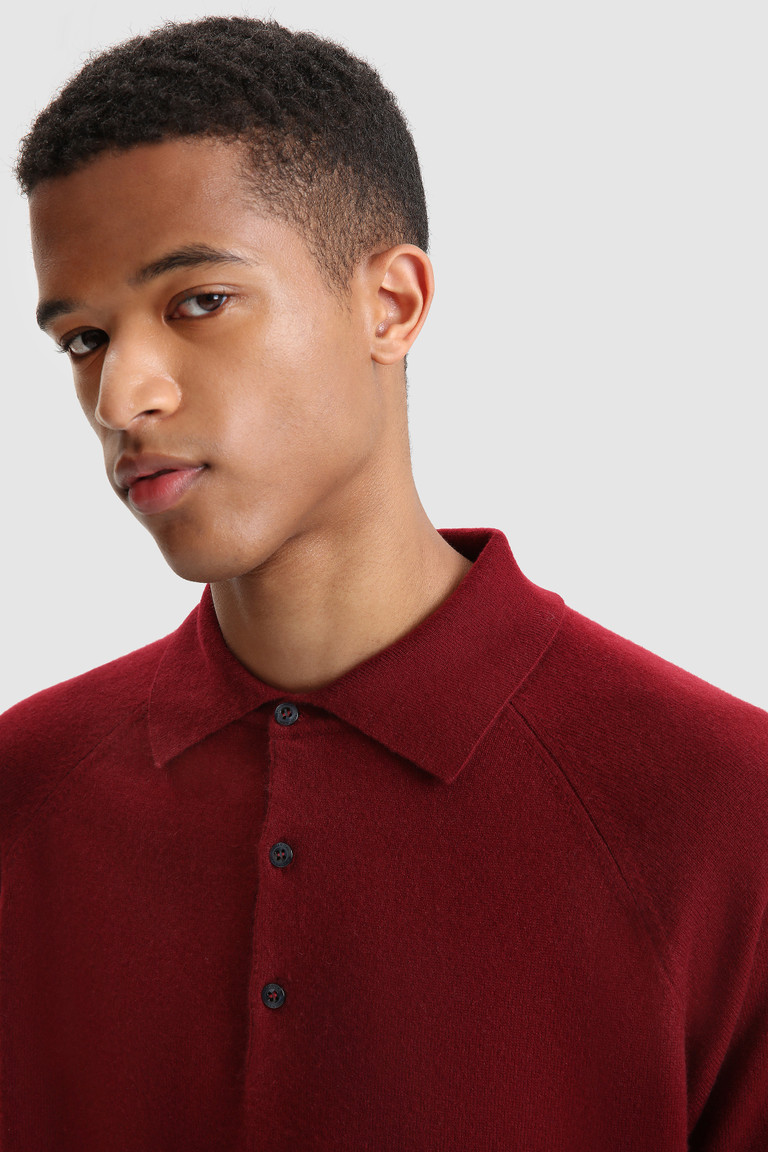 Burgundy Woolrich Luxury Polo In Cashmere Yarn Men's Knitwear | 2789563-XL