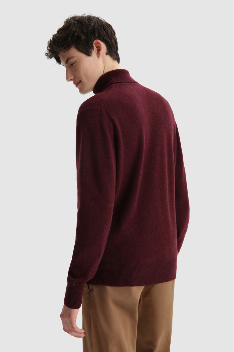 Burgundy Woolrich Super Geelong Wool Turtleneck Men's Knitwear | 3107925-SD