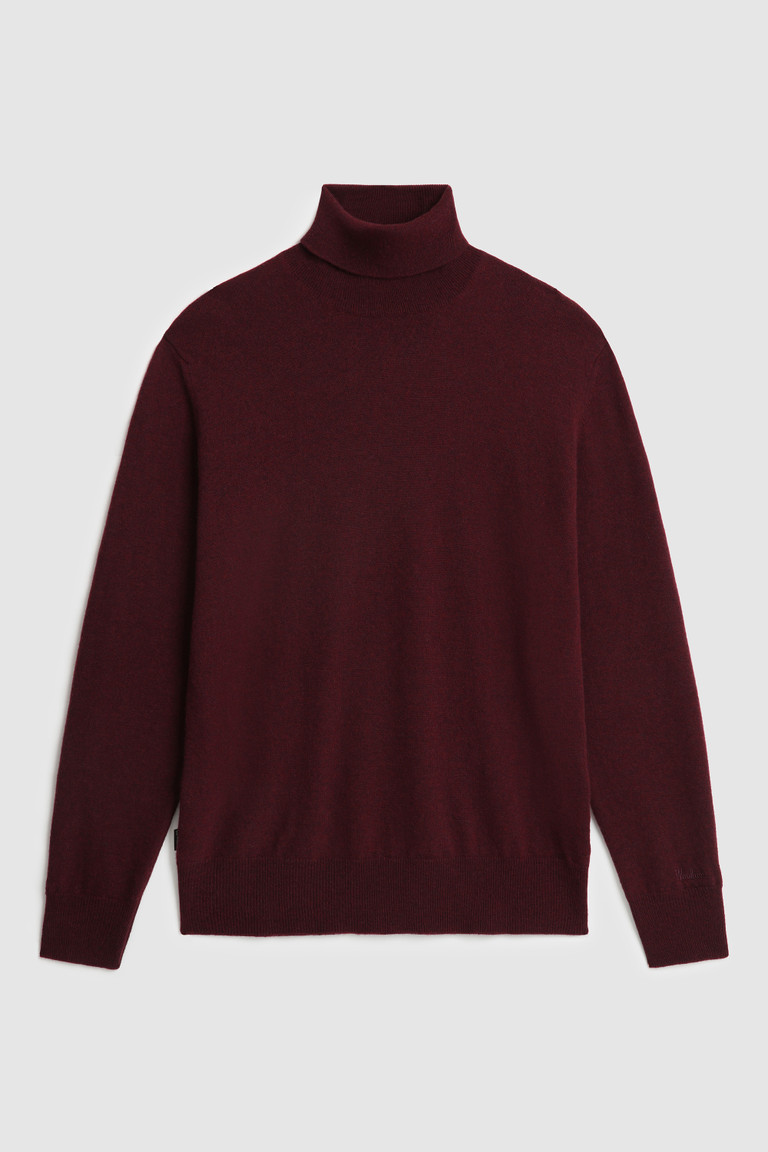 Burgundy Woolrich Super Geelong Wool Turtleneck Men's Knitwear | 3107925-SD