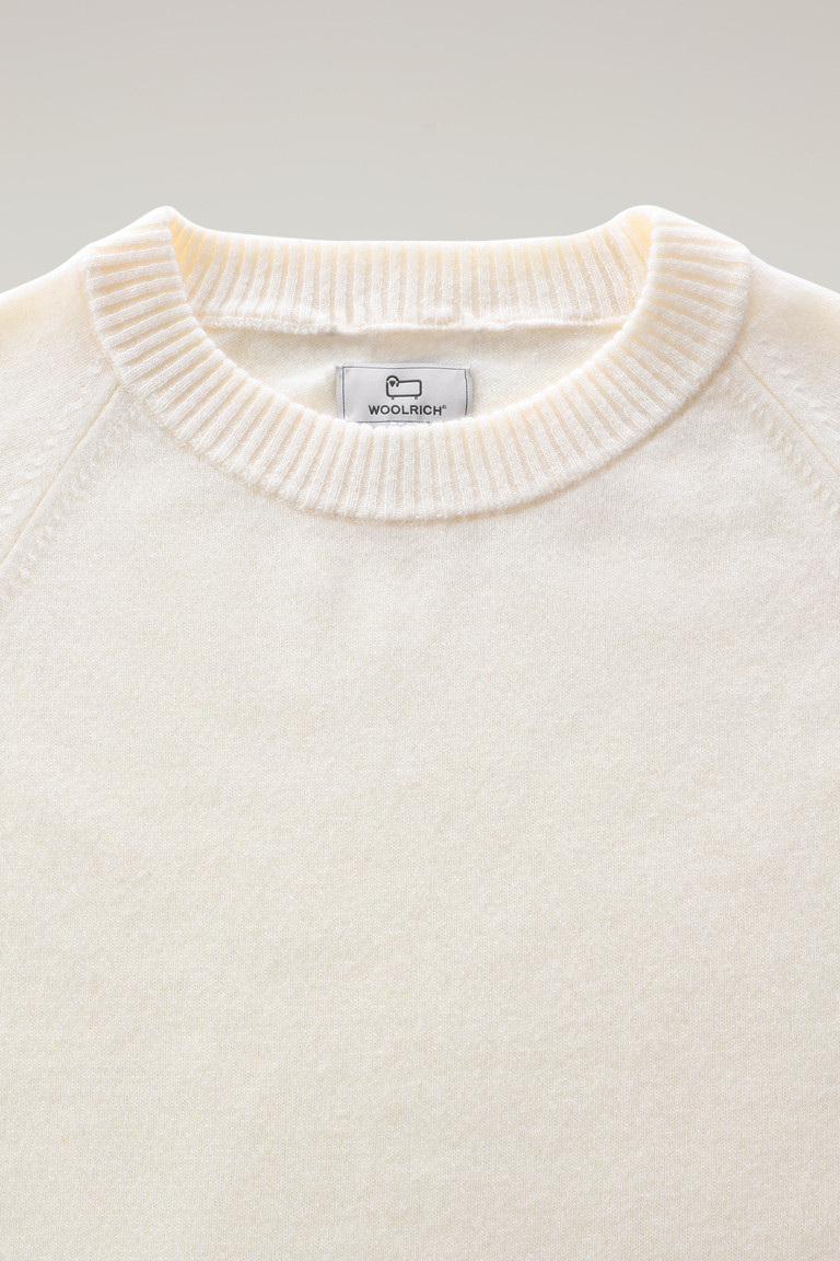 Cream Woolrich Cashmere And Wool Blend Crewneck Women\'s Sweaters | 0864379-IZ