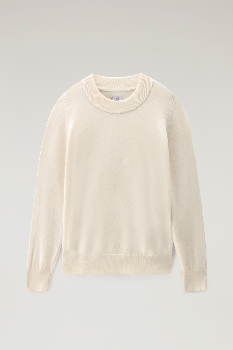 Cream Woolrich Cashmere Crewneck Luxe Women's Sweaters | 1725608-YW