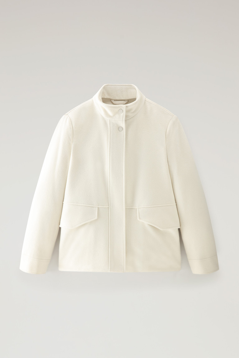 Cream Woolrich Kuna In Wool And Cashmere Blend Women's Jackets | 5740621-AV