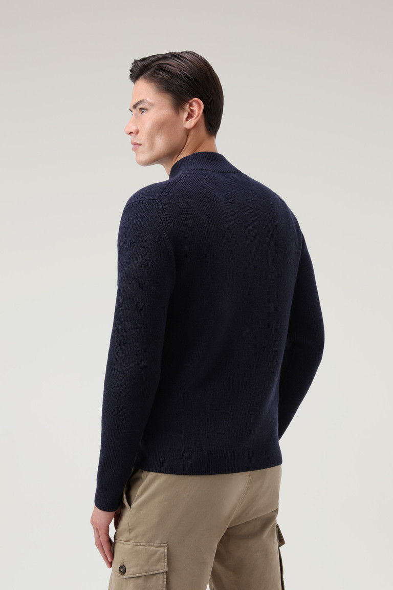 Dark Blue Woolrich Classic Half Zip In Merino Wool Men's Knitwear | 8960142-IL