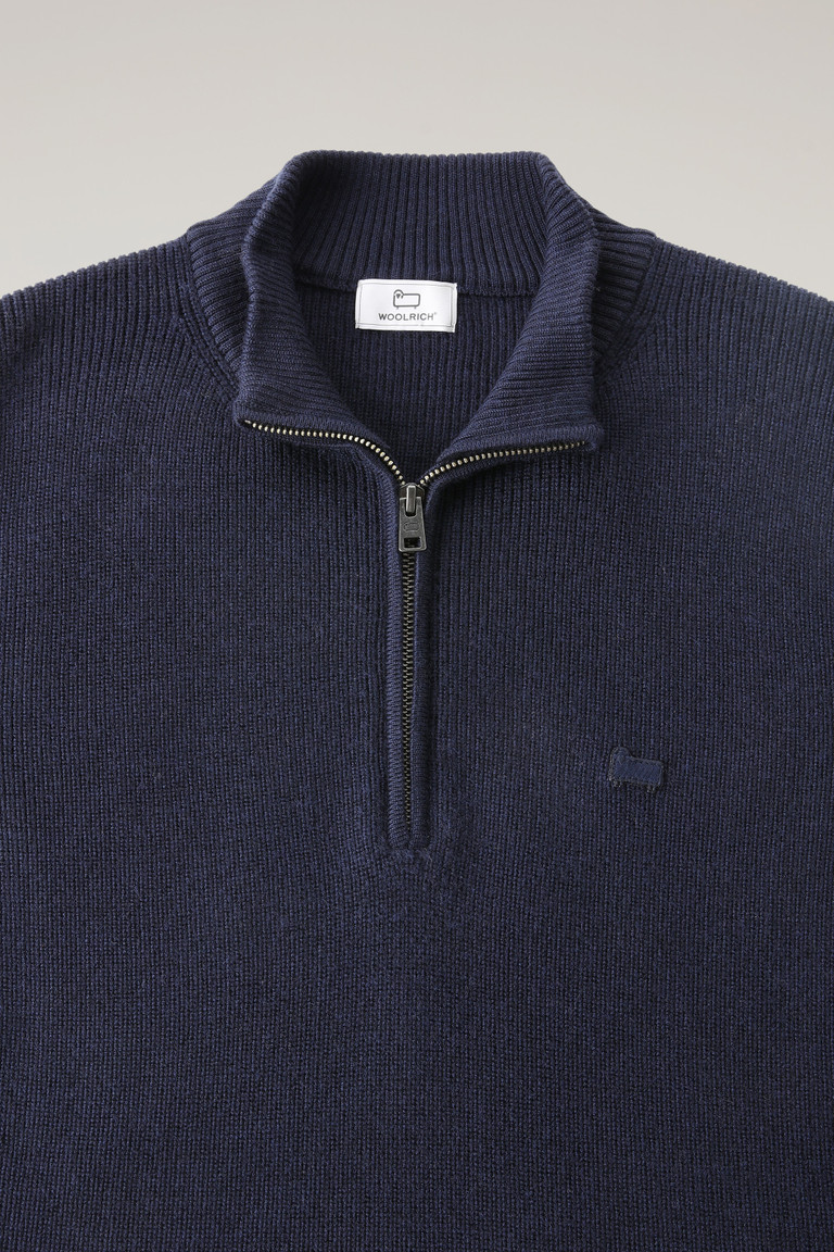 Dark Blue Woolrich Classic Half Zip In Merino Wool Men's Knitwear | 8960142-IL