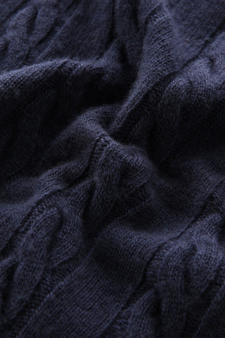 Dark Blue Woolrich Garment-Dyed Cable-Knit Women's Dress | 5784120-XZ