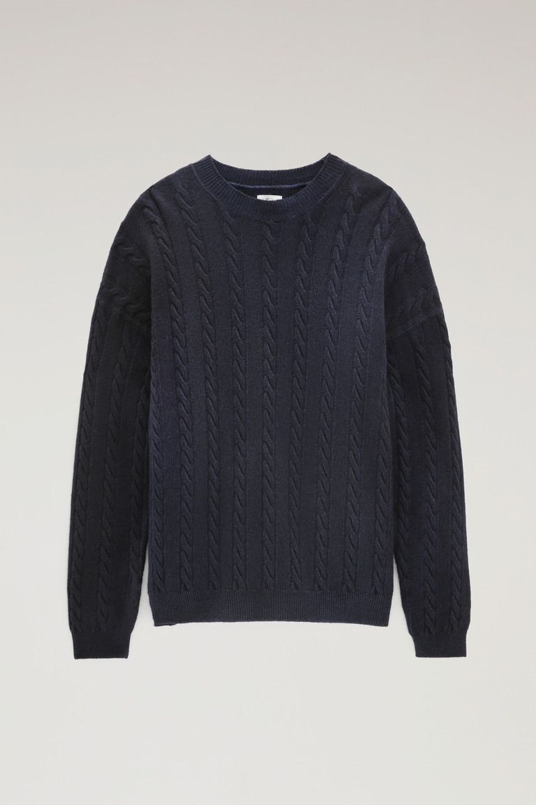 Dark Blue Woolrich Unisex Garment-Dyed Aran Men's Knitwear | 6095287-JT