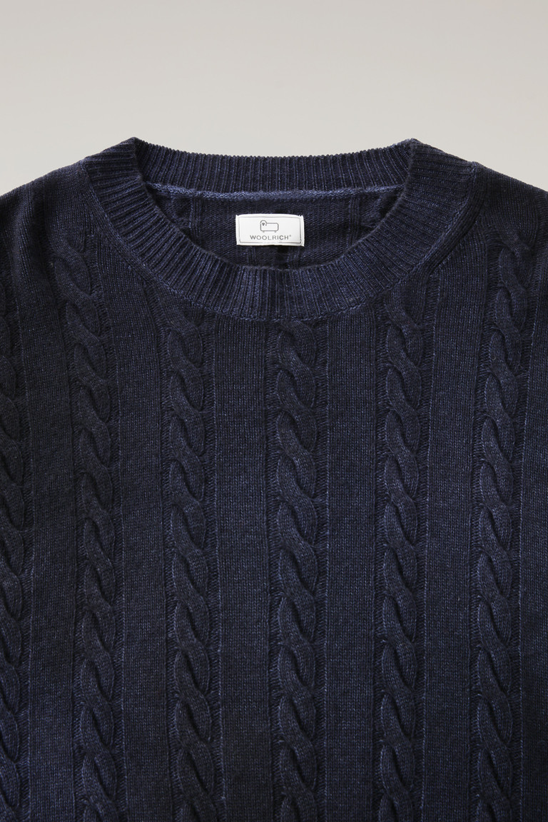 Dark Blue Woolrich Unisex Garment-Dyed Aran Men's Knitwear | 6095287-JT