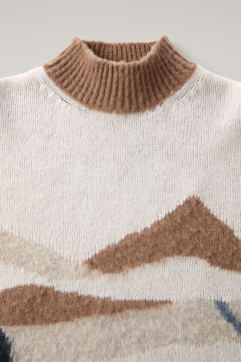 Dark Brown Woolrich Landscape Crewneck In Shetland Wool Women's Sweaters | 4963807-ID