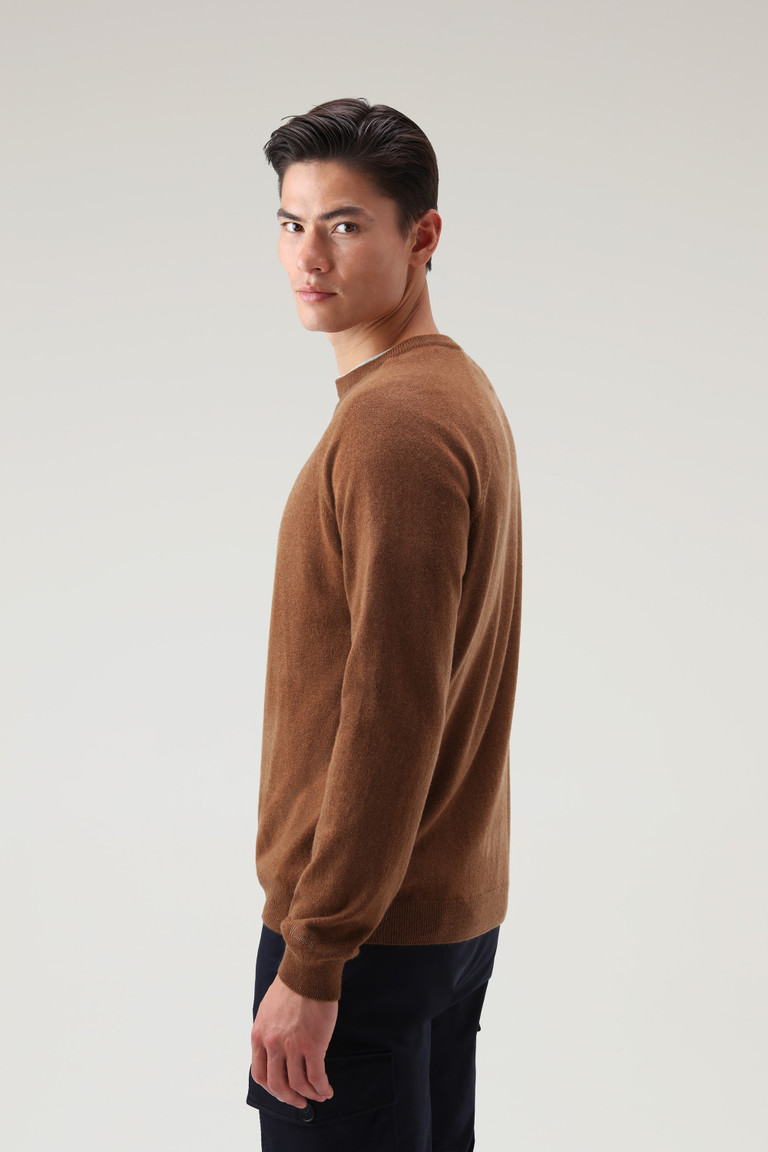 Dark Brown Woolrich Luxe Crewneck In Pure Cashmere Men's T Shirts | 5246381-TA